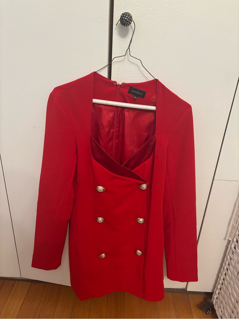 MAJORELLE Red Double-Breasted Blazer worn once size M
